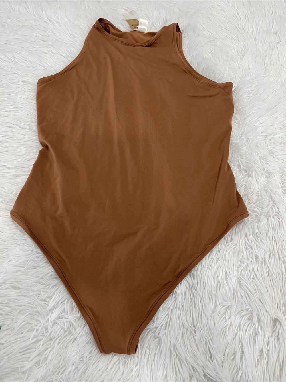 PINK Victoria's Secret Sleeveless Brown High-Cut Bodysuit